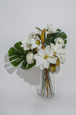 Artificial Magnolia White Stem 3 Branches