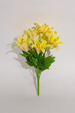 Artificial La Hybrid Lilium Yellow Bunch