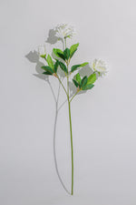 Artificial Bell Rose White Stem 3 Branches