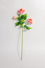 Artificial Bell Rose Pink Stem 3 Branches