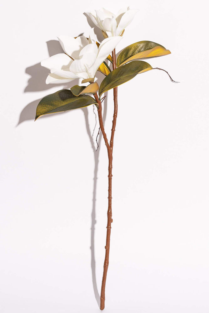 Artificial Magnolia White Stem 2 Branches