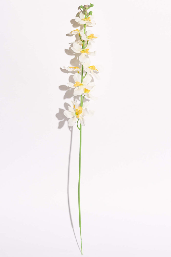 Artificial Singapore Orchid White Yellow Stem