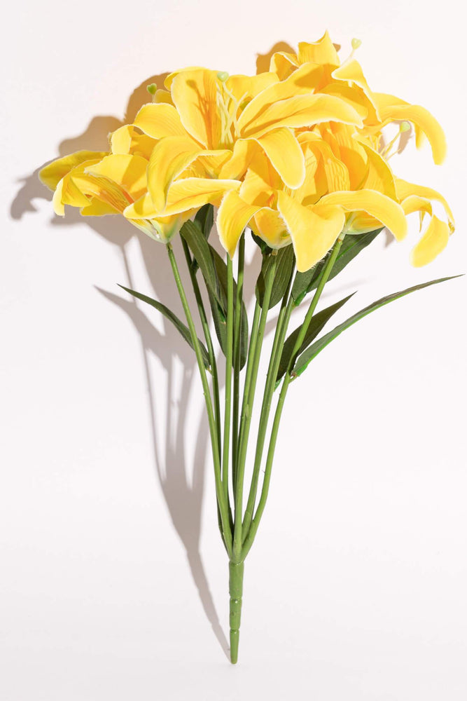 Artificial Asiatic Lilium Yellow Bunch