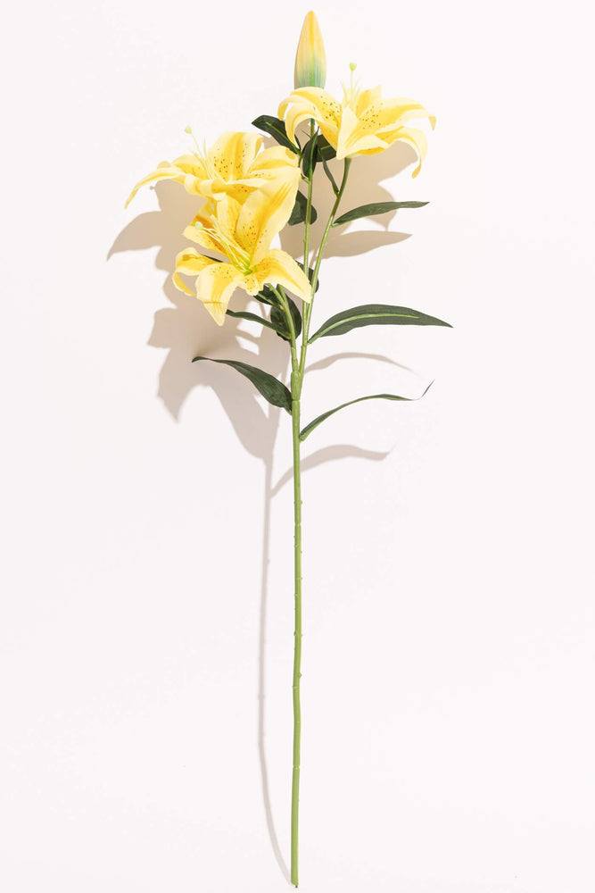 Artificial Lilium Yellow Stem with 1 Bud