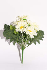 Artificial Gerbera White Bunch Velvet Stem