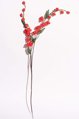 Artificial Asian Sakura Cherry Blossom Red Stem