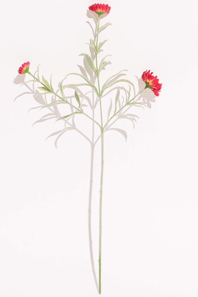 Artificial Mini Chrysanthemum Dark Pink Stem 3 Branches