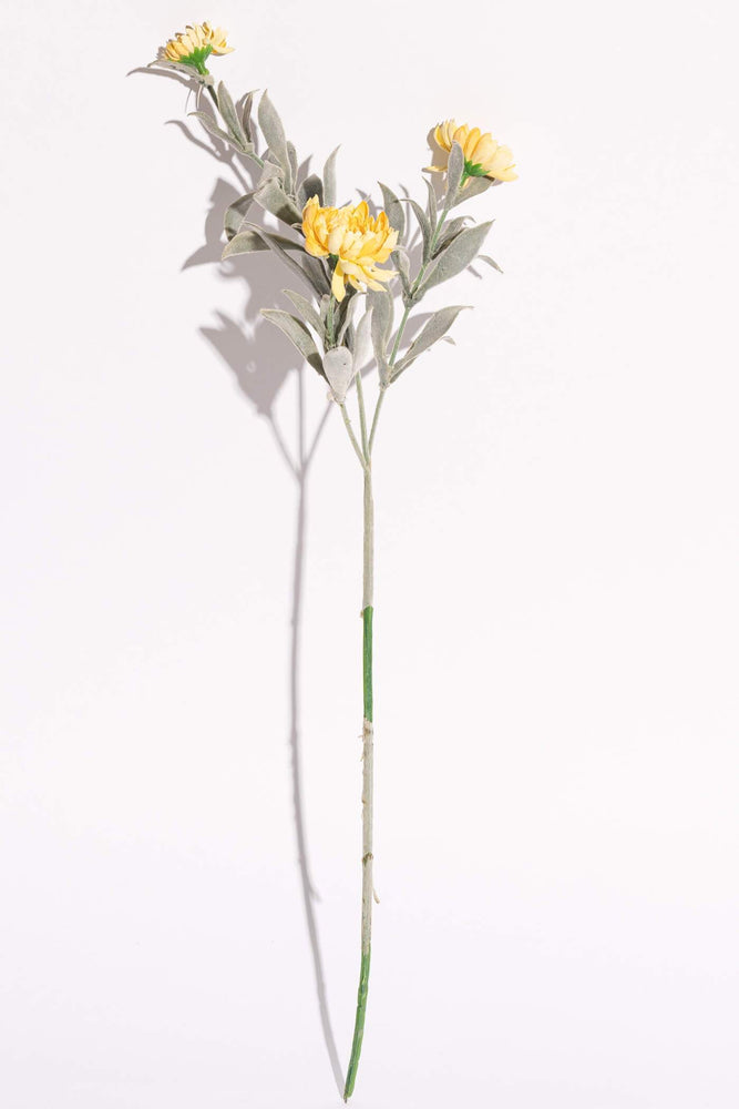 Artificial Mini Chrysanthemum Yellow Stem 3 Branches