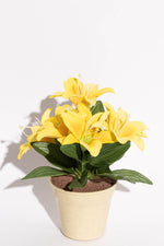 Artificial Lilium Yellow Potted Flower