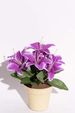 Artificial Lilium Purple Potted Flower