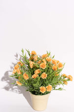 Artificial Carnation Orange Potted Flower Small Blooms